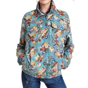 Deziqual corduroy floral corduroy jacket